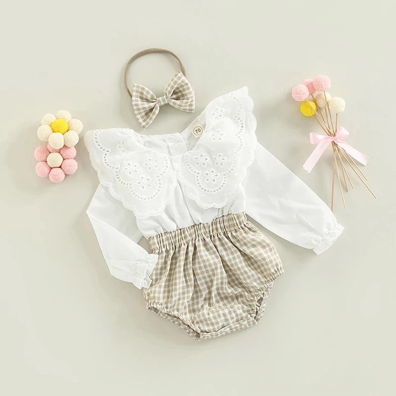  BABY GIRL FULL SLEEVE ROMPER & HAIR BOW