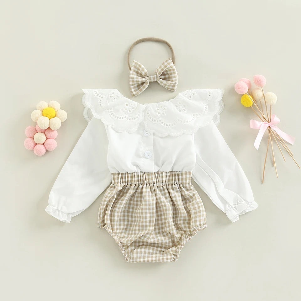  BABY GIRL FULL SLEEVE ROMPER & HAIR BOW