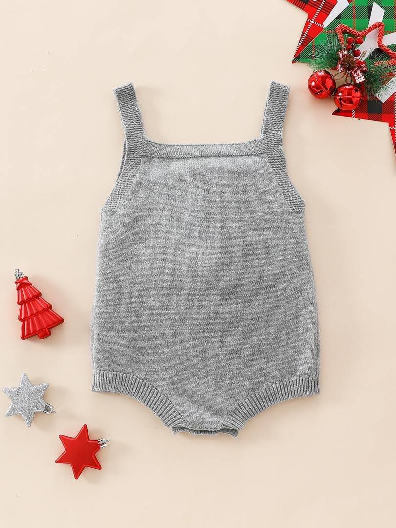 Knitted Elf Romper (Red/ Grey/ White)