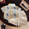 Dino Print Cotton Shirt & Shorts Set