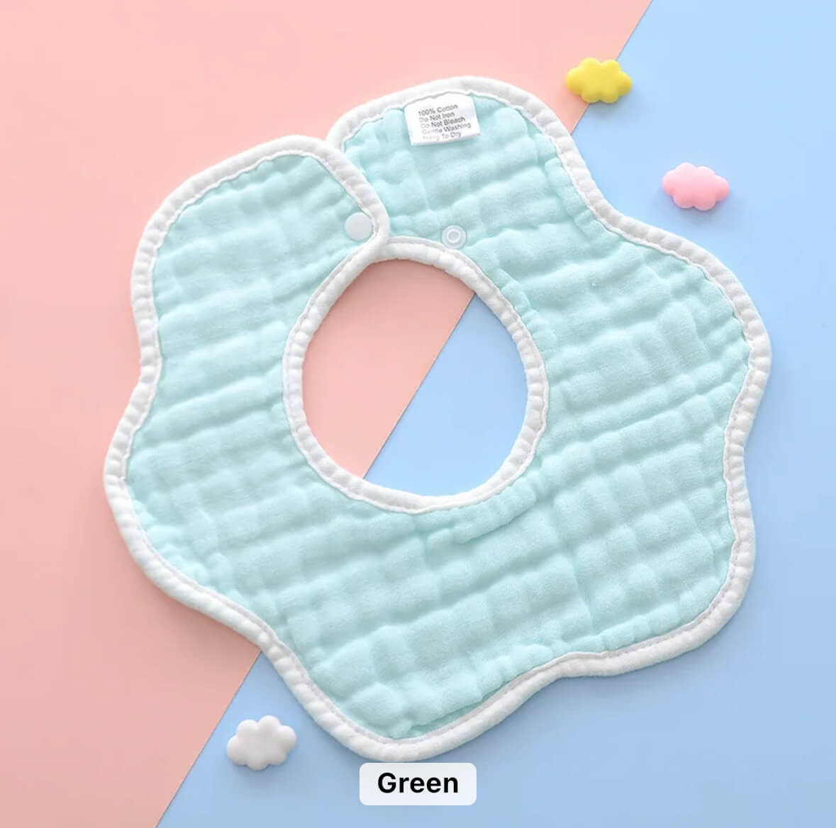 Muslin Cotton Flower Bibs( Solid Colours)