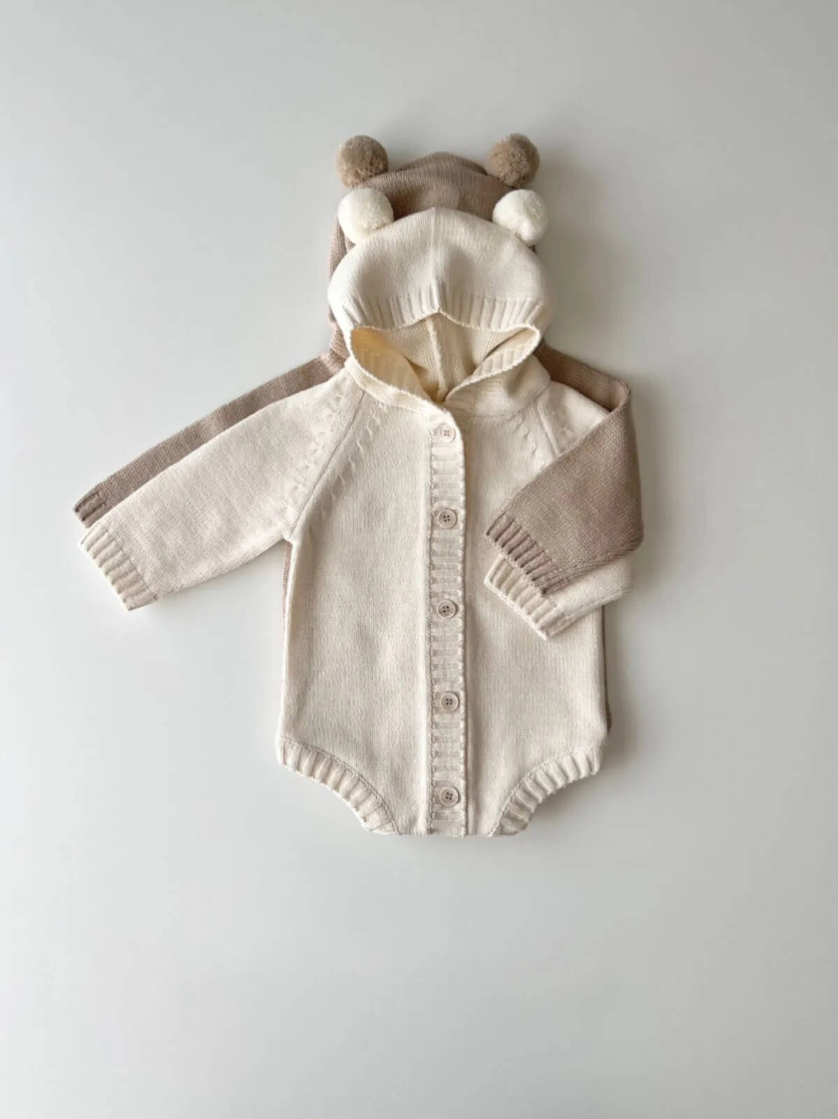 Cotton Knitted Hoodie Romper