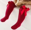 Knee Length Satin Bow Baby Girl Socks New