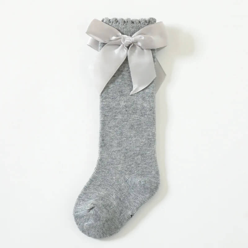 Knee Length Satin Bow Baby Girl Socks New