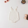 Knitted Baby Rompers in (Taupe  & White)