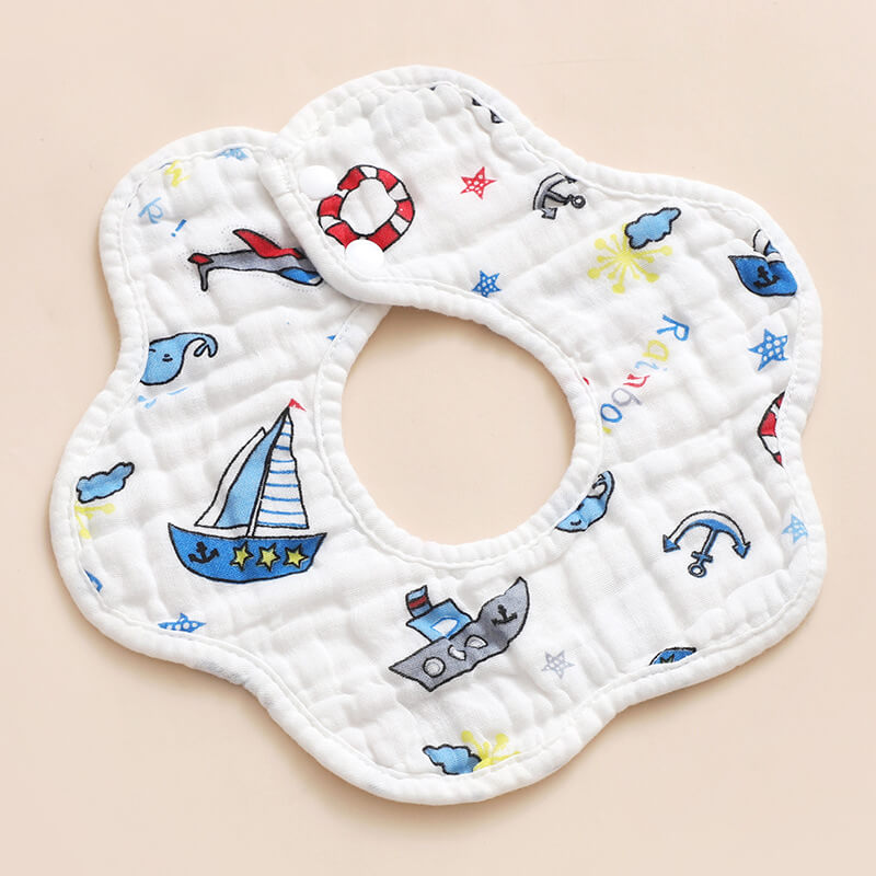 Muslin Cotton Flower Drool Bibs