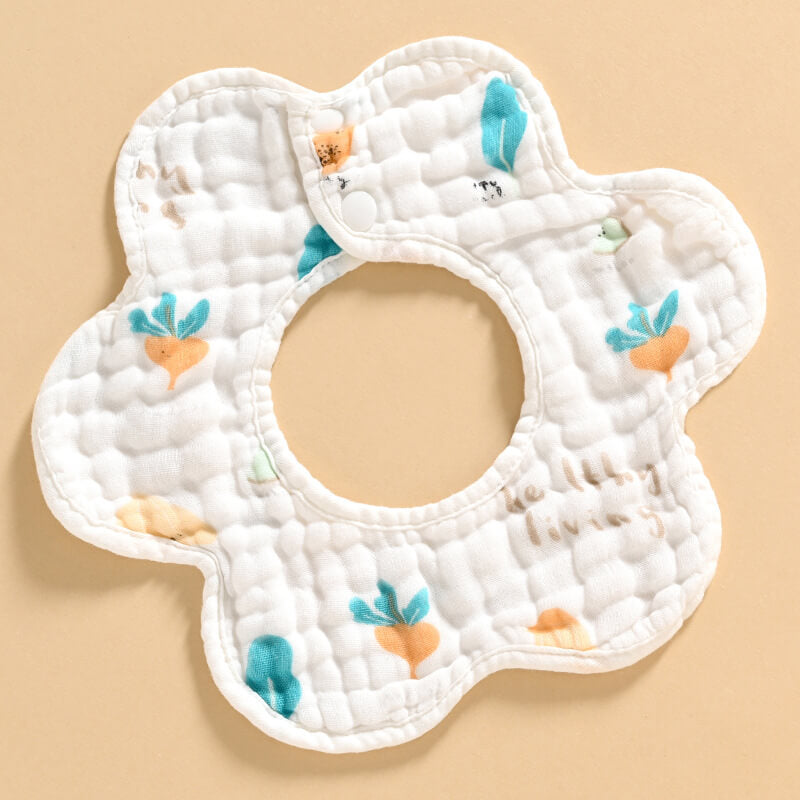 Muslin Cotton Flower Drool Bibs