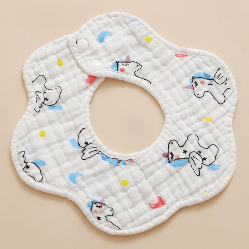 Muslin Cotton Flower Drool Bibs