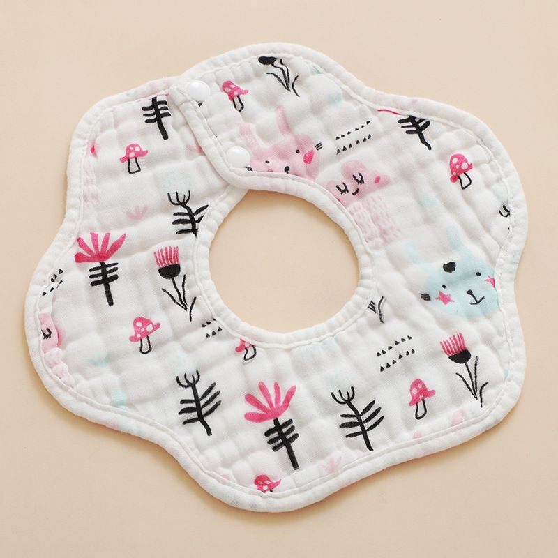 Muslin Cotton Flower Drool Bibs