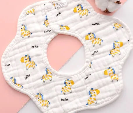 Muslin Cotton Flower Drool Bibs