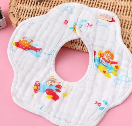 Muslin Cotton Flower Drool Bibs