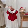 Cotton Baby Girl Romper-Red