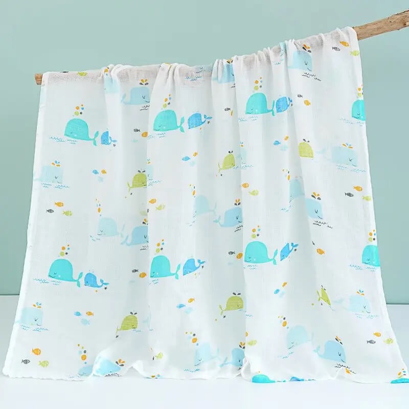 100% Muslin Cotton Swaddles-2 Layered (110*110cms)