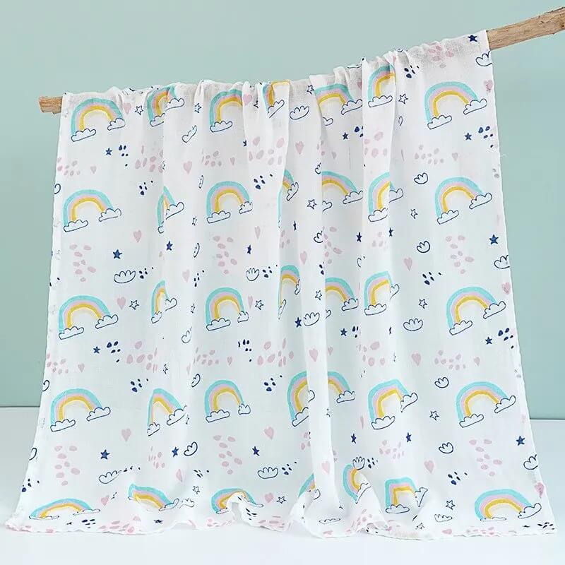 100% Muslin Cotton Swaddles-2 Layered (110*110cms)