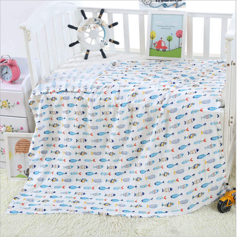 100% Muslin Cotton Swaddles-2 Layered (110*110cms)