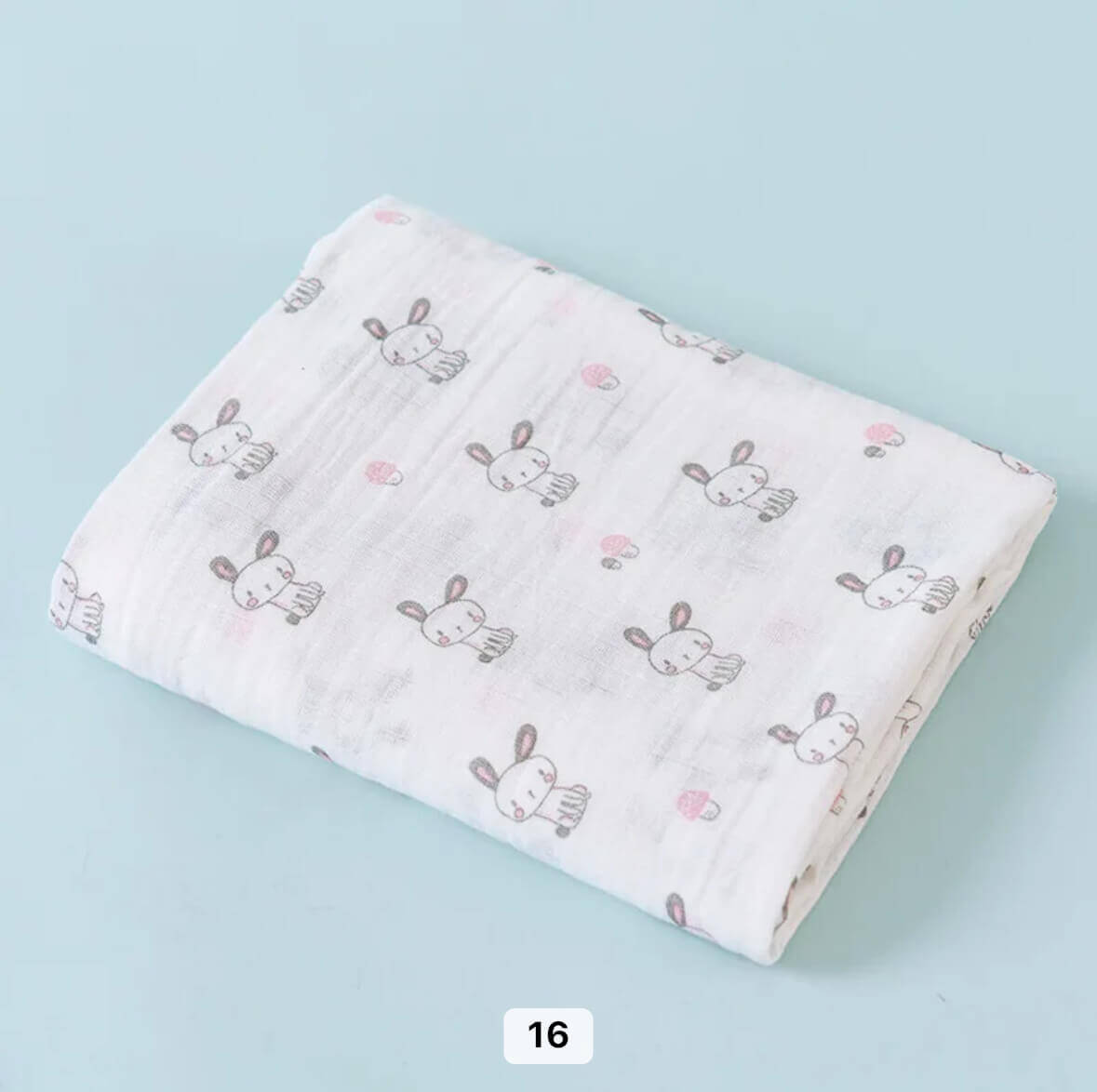 100% Muslin Cotton Swaddles-2 Layered (110*110cms)