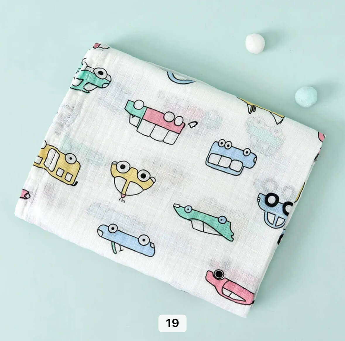 100% Muslin Cotton Swaddles-2 Layered (110*110cms)