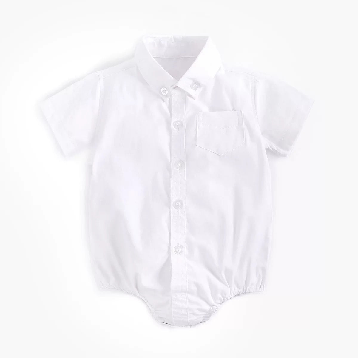 Baby Boy Shirt Romper in Solid Colours