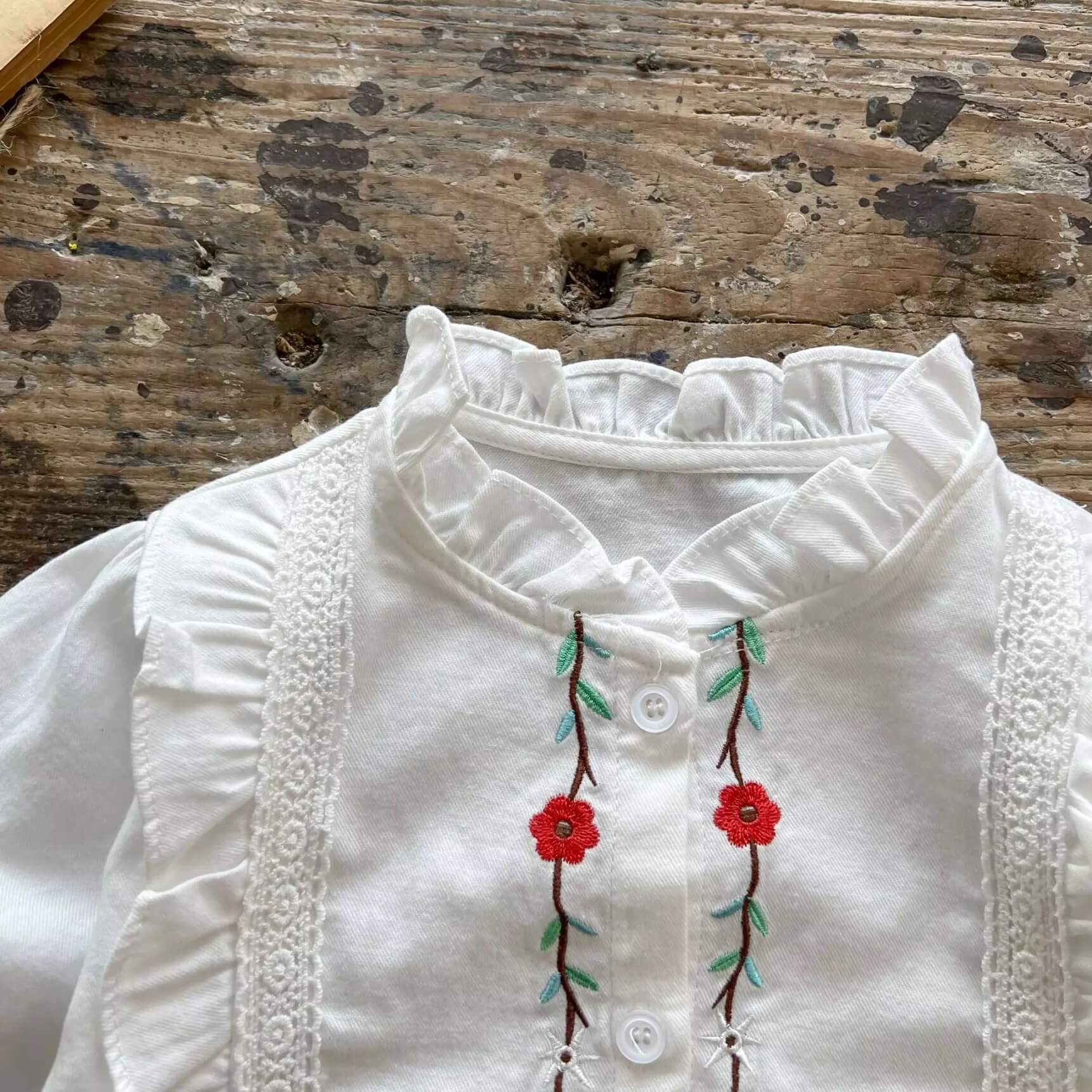 Baby White Embroidered Romper