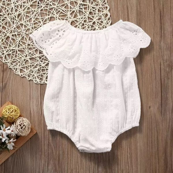 Cotton White Off Shoulder Rompers