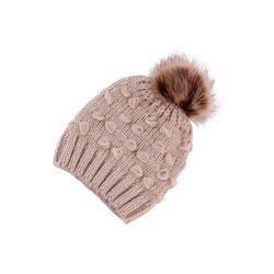 Cotton Knitted Mohair Single Pom Beanies/Caps