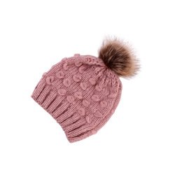 Cotton Knitted Mohair Single Pom Beanies/Caps