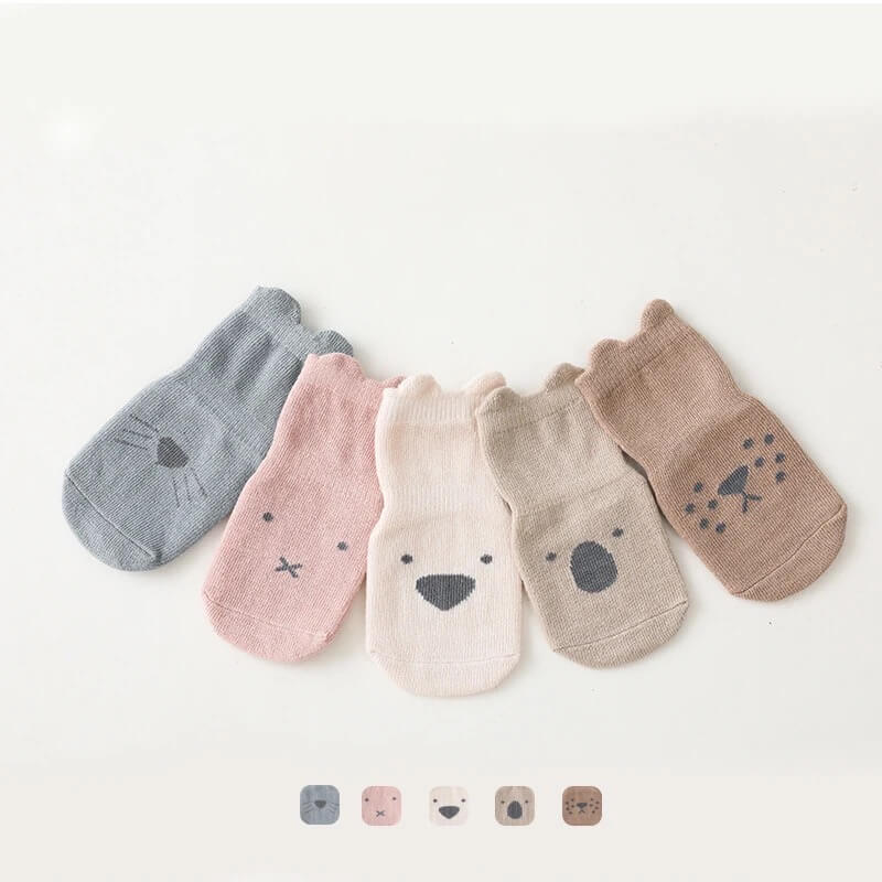 Anti Slip Cartoon faced Cotton Socks