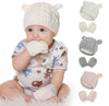 Baby Cable Knit Caps & Mittens Set