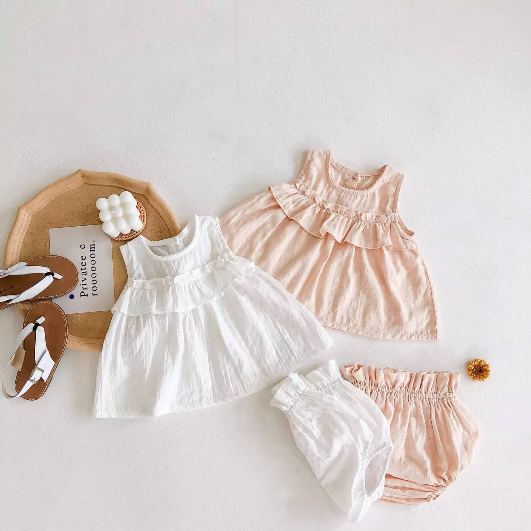 Baby Girl Cotton top & bloomer set