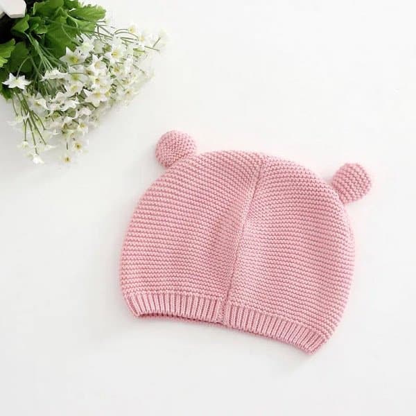 Cotton Knitted Baby Bear Caps/ beanies