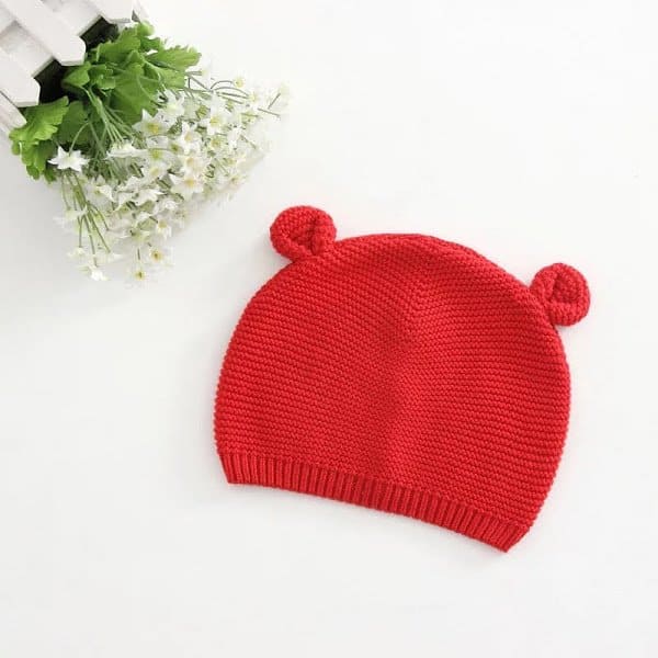 Cotton Knitted Baby Bear Caps/ beanies