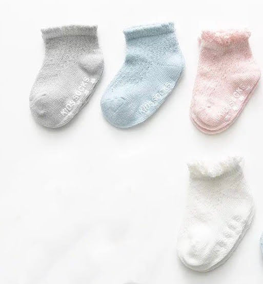 Unisex Cotton Netted  Sock(White, Blue, Pink, Grey)