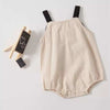 Cotton Spaghetti Cream & Beige Rompers