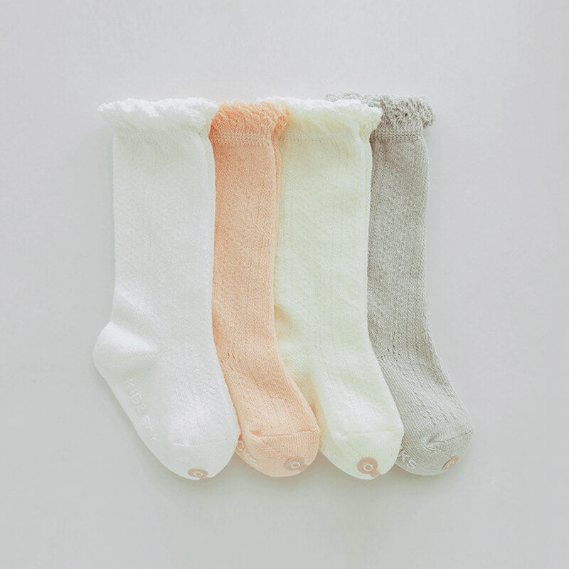 Knee Length Knitted Baby Girl Socks