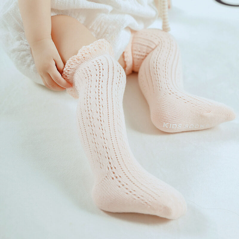 Knee Length Knitted Baby Girl Socks