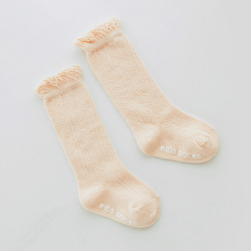 Knee Length Knitted Baby Girl Socks